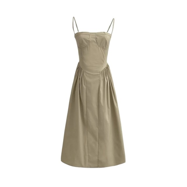 Spliced Slim Fit Slim Strap Dress