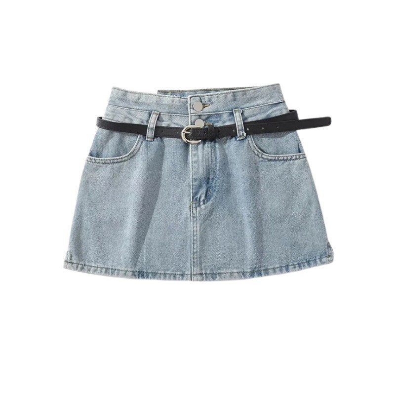 Vintage High Waist Denim Skirt