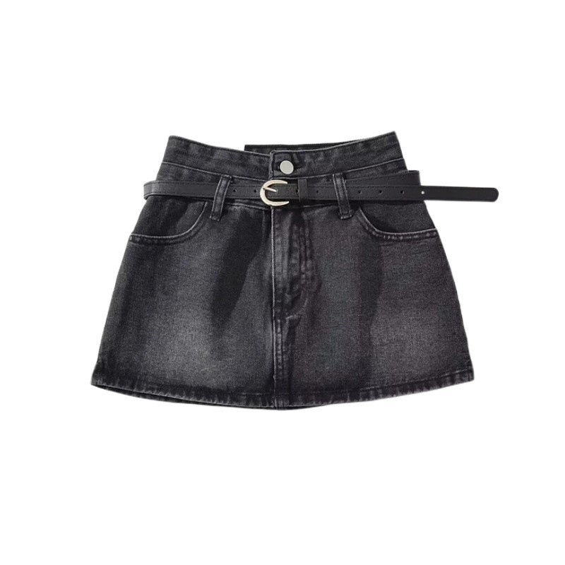 Vintage High Waist Denim Skirt
