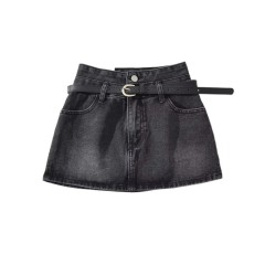 Vintage High Waist Denim Skirt