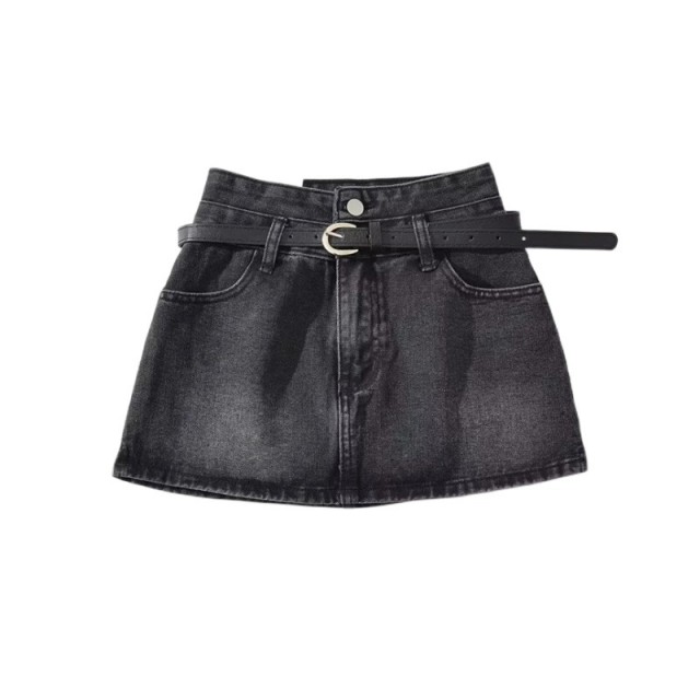 Vintage High Waist Denim Skirt