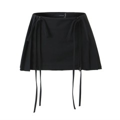 High Waisted Versatile Pleated Short Skirt