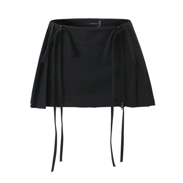 High Waisted Versatile Pleated Short Skirt