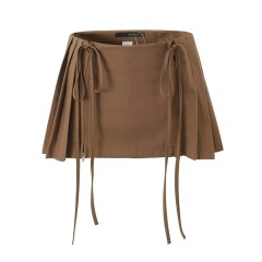 High Waisted Versatile Pleated Short Skirt
