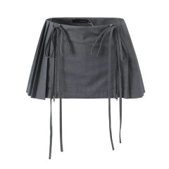 High Waisted Versatile Pleated Short Skirt