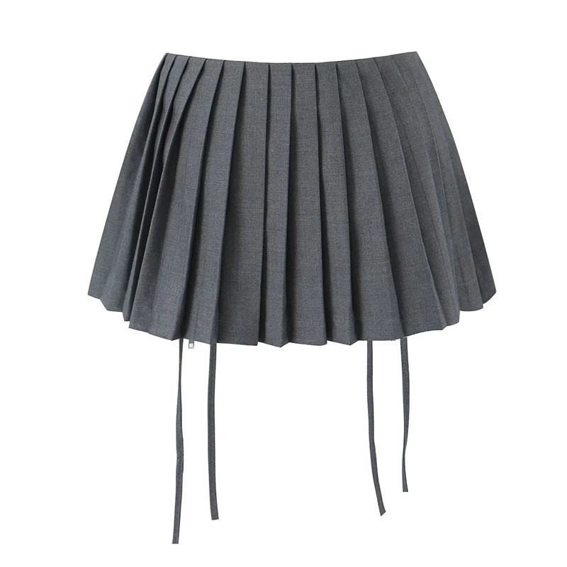 High Waisted Versatile Pleated Short Skirt