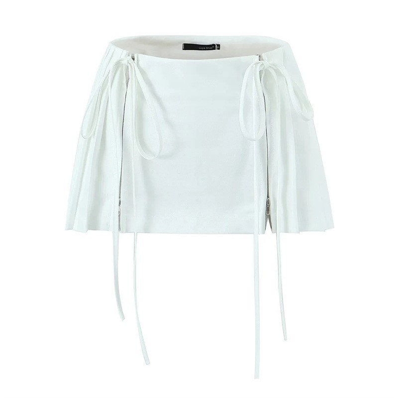 High Waisted Versatile Pleated Short Skirt