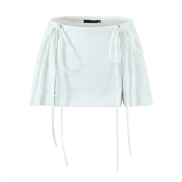 High Waisted Versatile Pleated Short Skirt