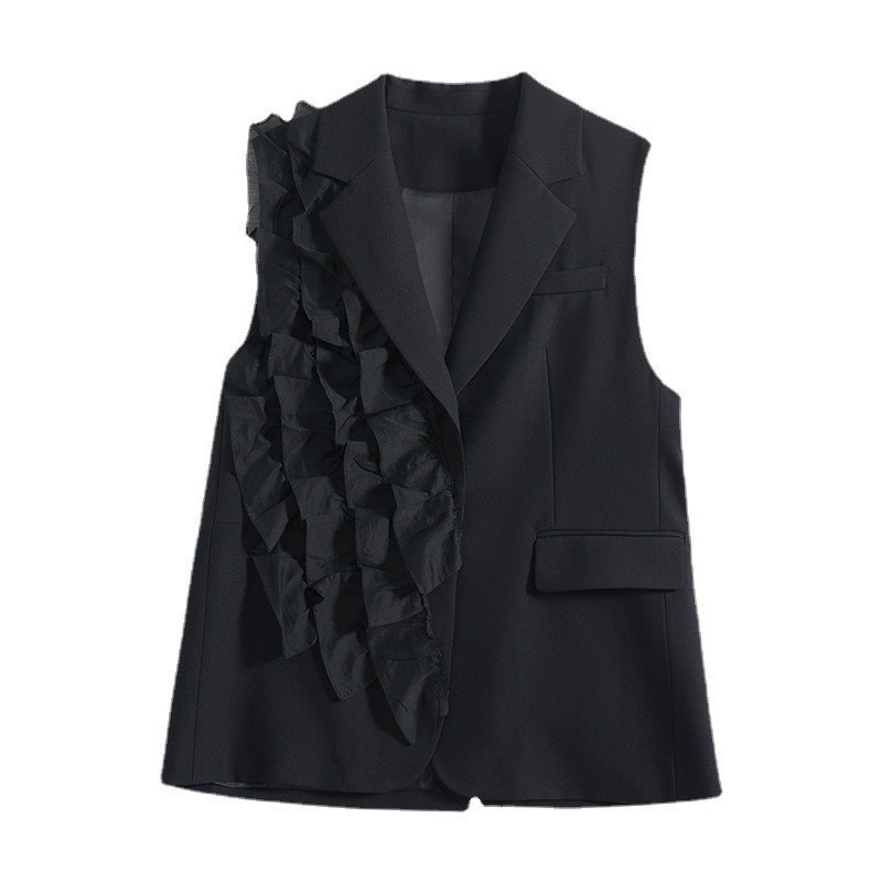Suit Collar Sleeveless Top