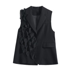 Suit Collar Sleeveless Top