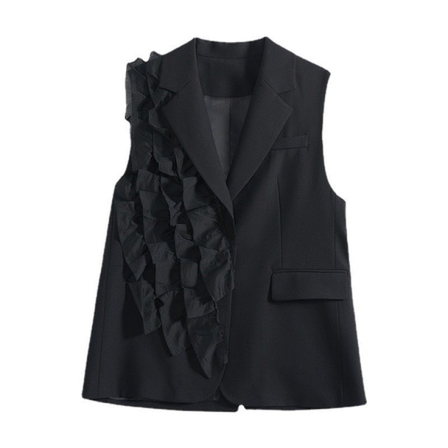 Suit Collar Sleeveless Top