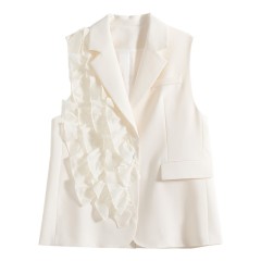 Suit Collar Sleeveless Top