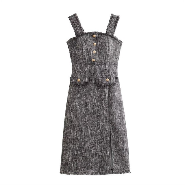 One Line Neck Strap Dress