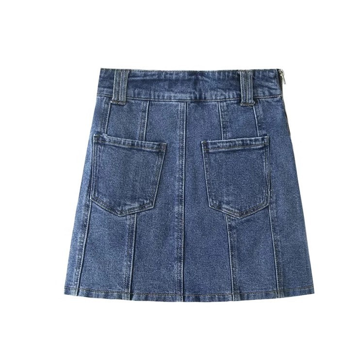 High Waisted Side Denim Skirt