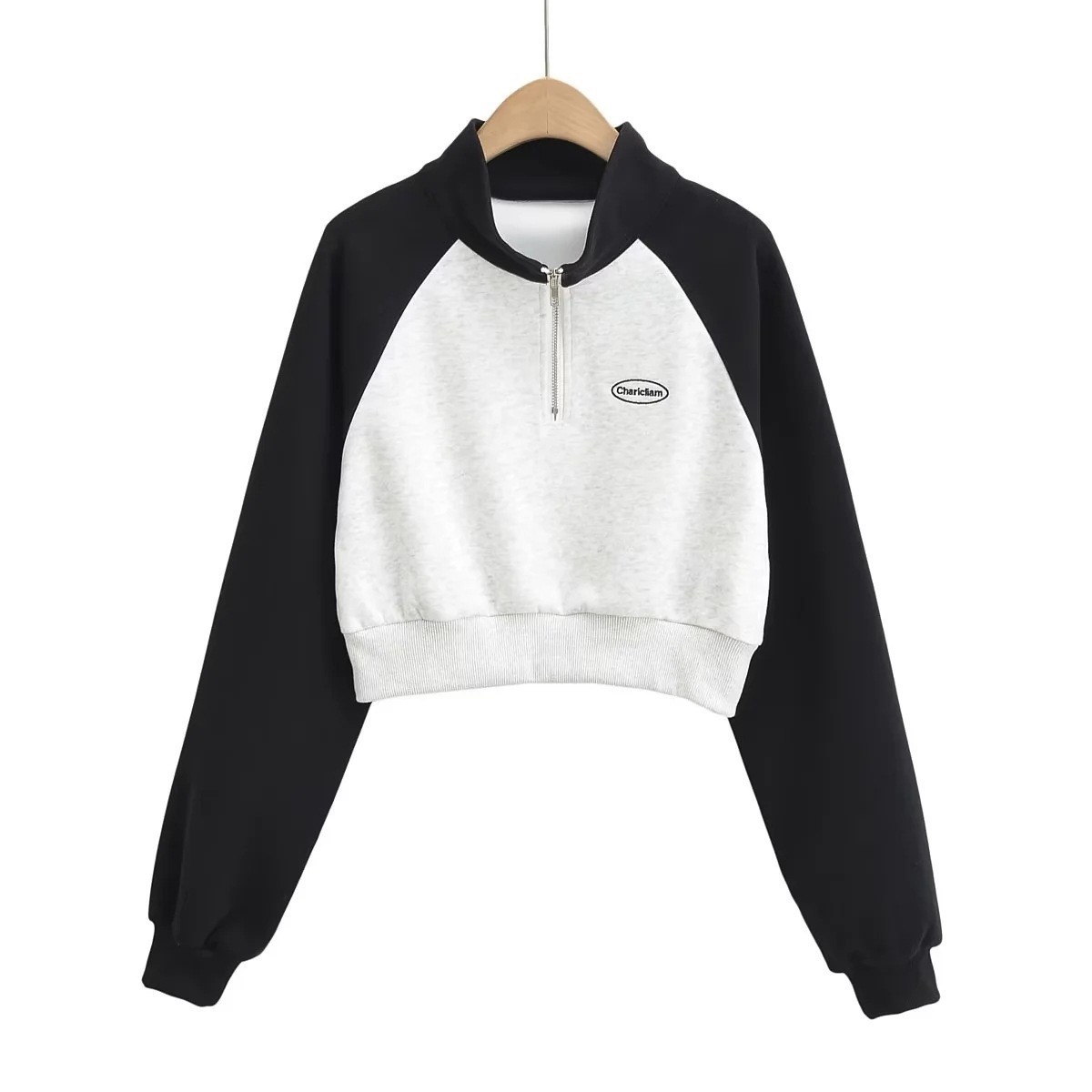 Spliced Half Zip Top