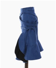 Wool Ruffle Hem Skirt