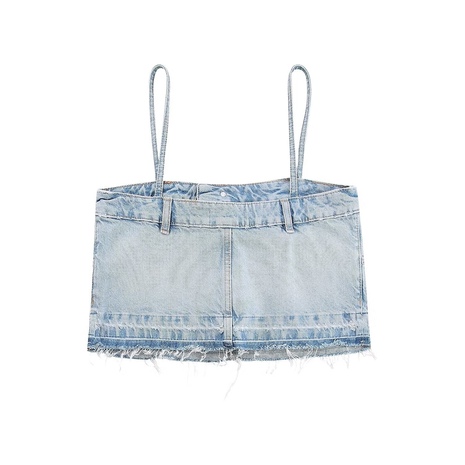 Denim Strap Top