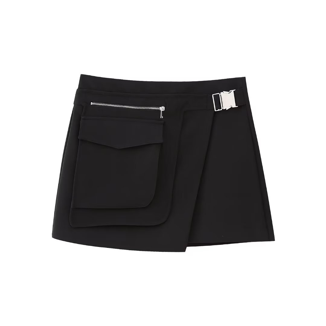 Pocket Embellished Skirt