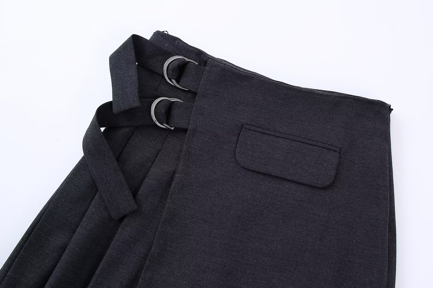 Wide Pleated Mini Skirt