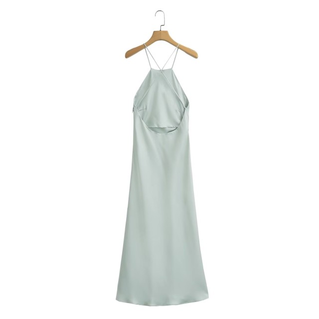 Silk Satin Suspender Dress