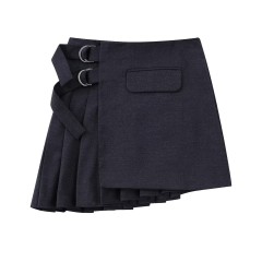 Wide Pleated Mini Skirt