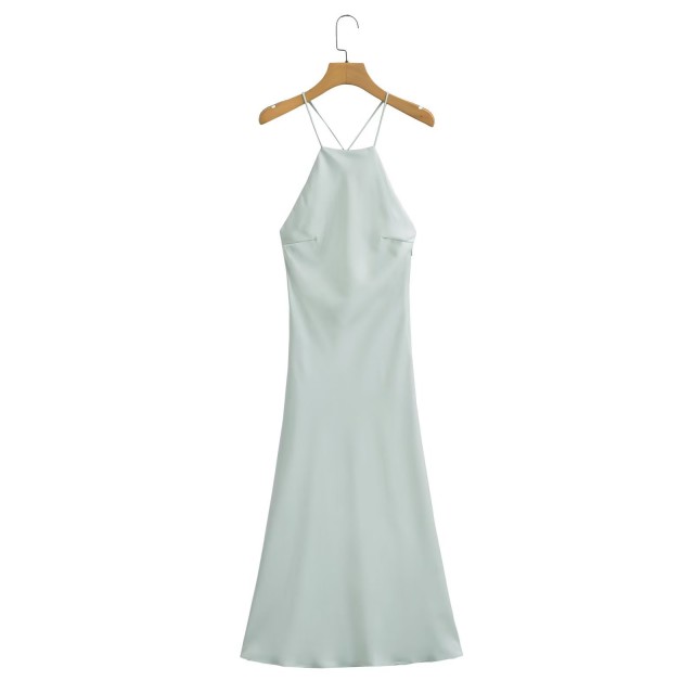 Silk Satin Suspender Dress