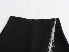 Beaded Fringed Skirt Pants