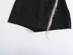 Beaded Fringed Skirt Pants