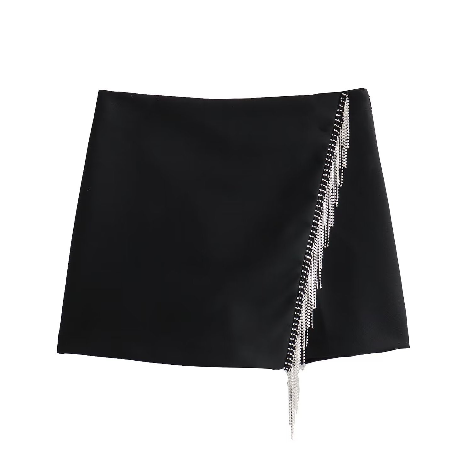 Beaded Fringed Skirt Pants