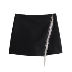 Beaded Fringed Skirt Pants