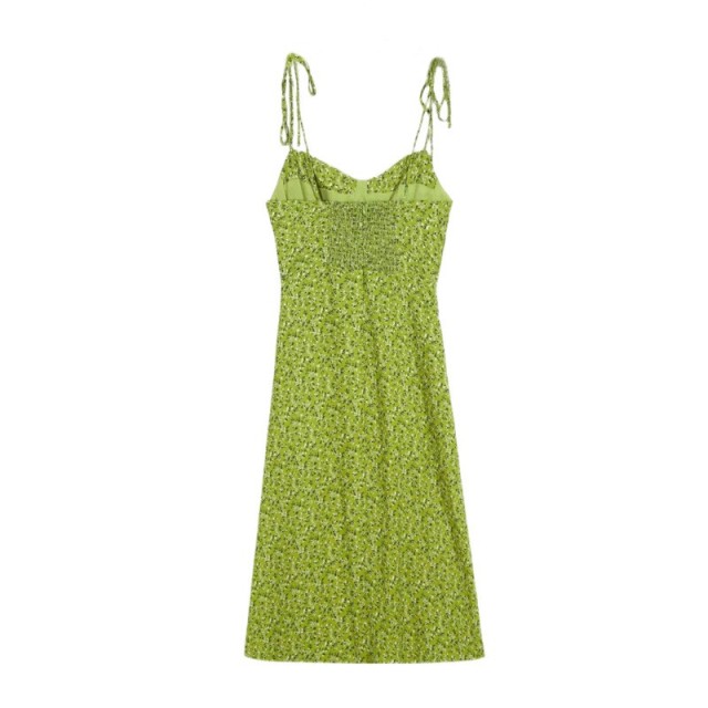 Fragmented Floral Suspender Dress