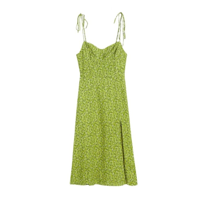 Fragmented Floral Suspender Dress