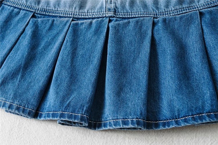 Denim Pleated Skirt