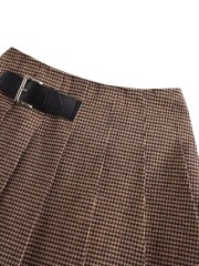 Wide Pleated A-line Skirt
