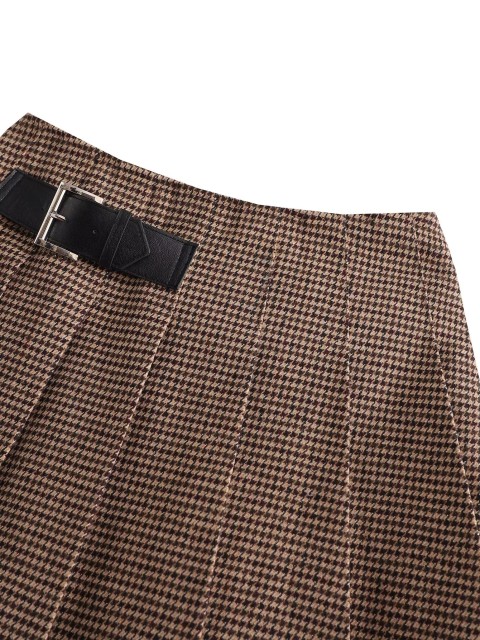 Wide Pleated A-line Skirt