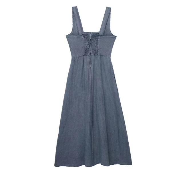 Linen Midi Strap Dress