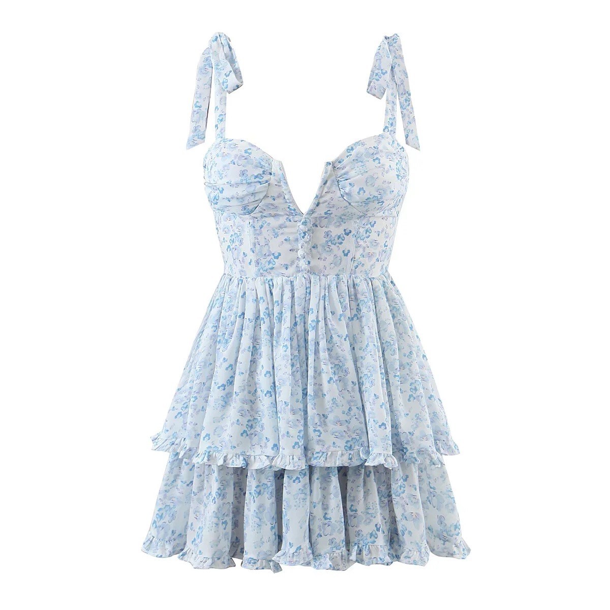 Chiffon Printed Strap Dress