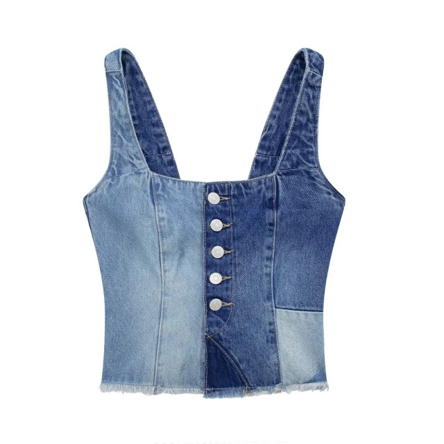 Denim Strap Top