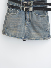 High-waisted denim skirt