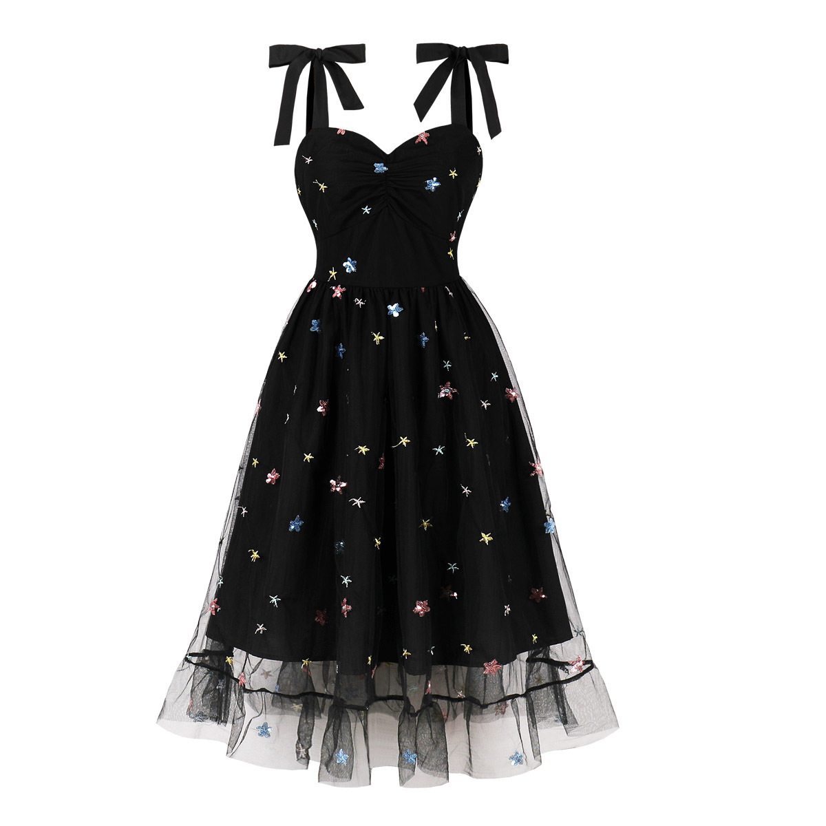 Mesh strapless dress