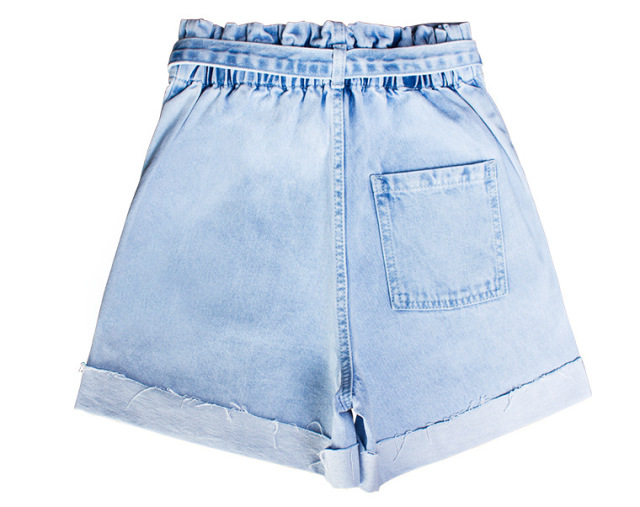 High-waisted denim shorts for women