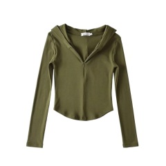 Hooded half zipper and fleece long sleeves