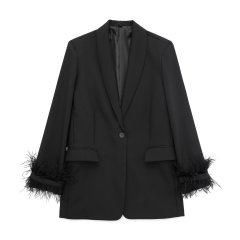 Black suit jacket lady