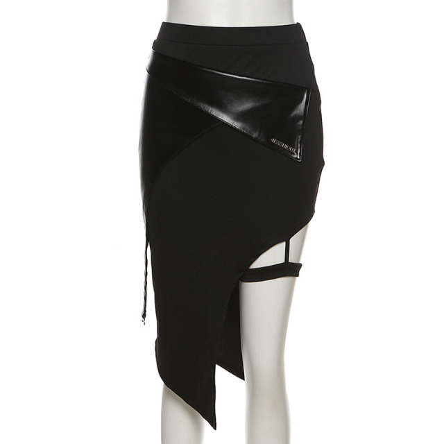High-waisted slit skirt