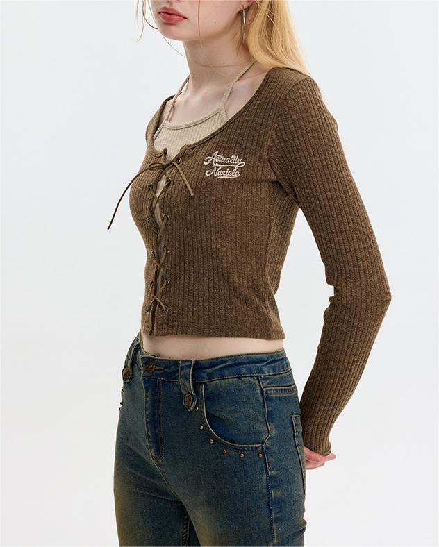 Spice embroidery cardigan with long sleeves