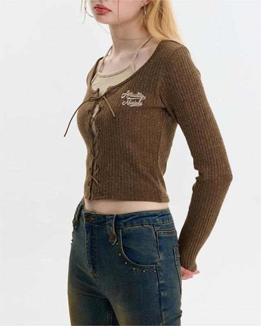 Spice embroidery cardigan with long sleeves