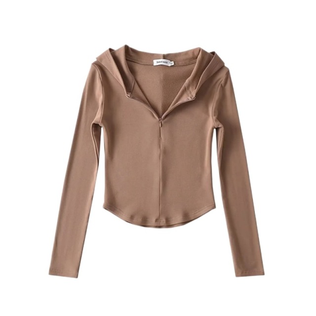 Hooded half zipper and fleece long sleeves