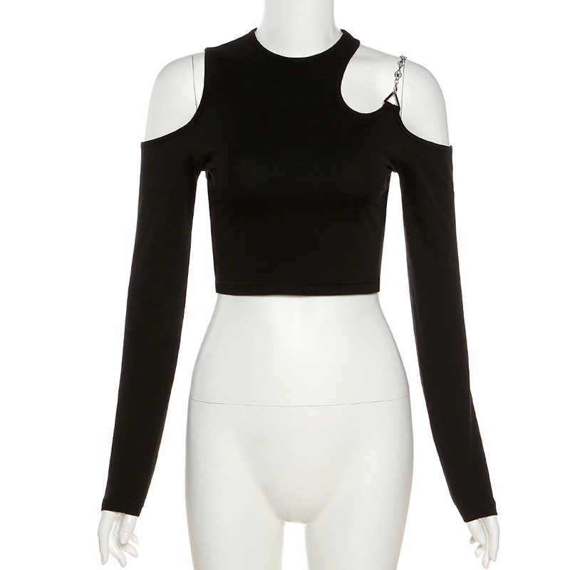 Sexy off-the-shoulder long sleeves short