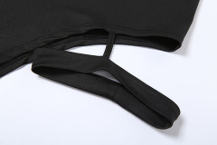 High-waisted slit skirt
