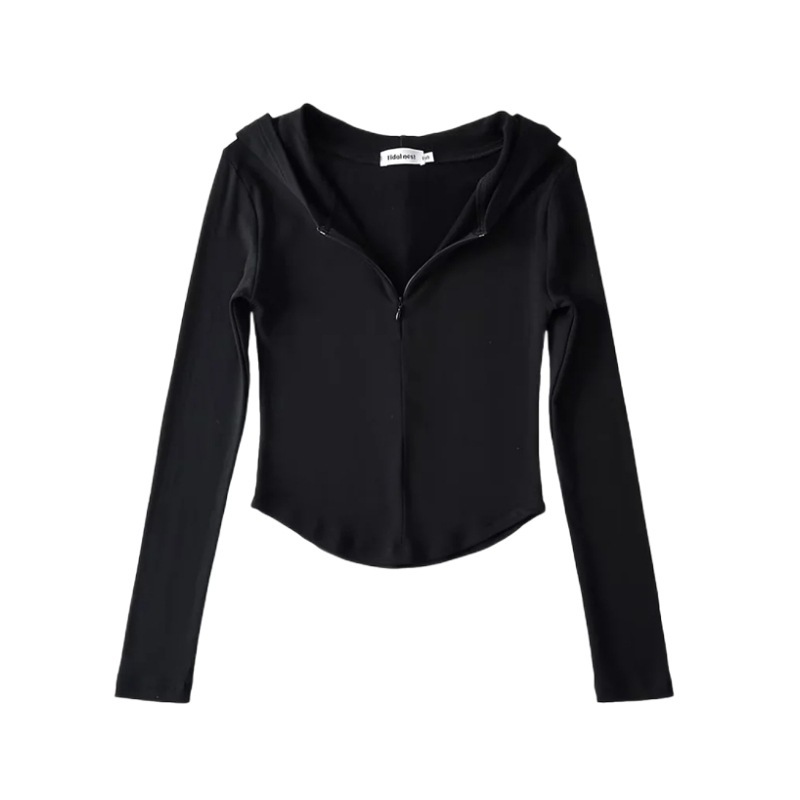 Hooded half zipper and fleece long sleeves